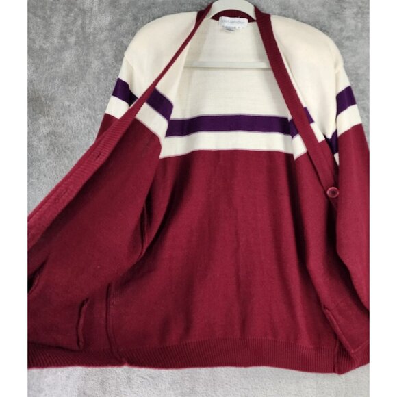 Outlander Sweater Womens Large Multicolor Button Front Knit Cardigan 90s Vintage - Picture 3 of 11